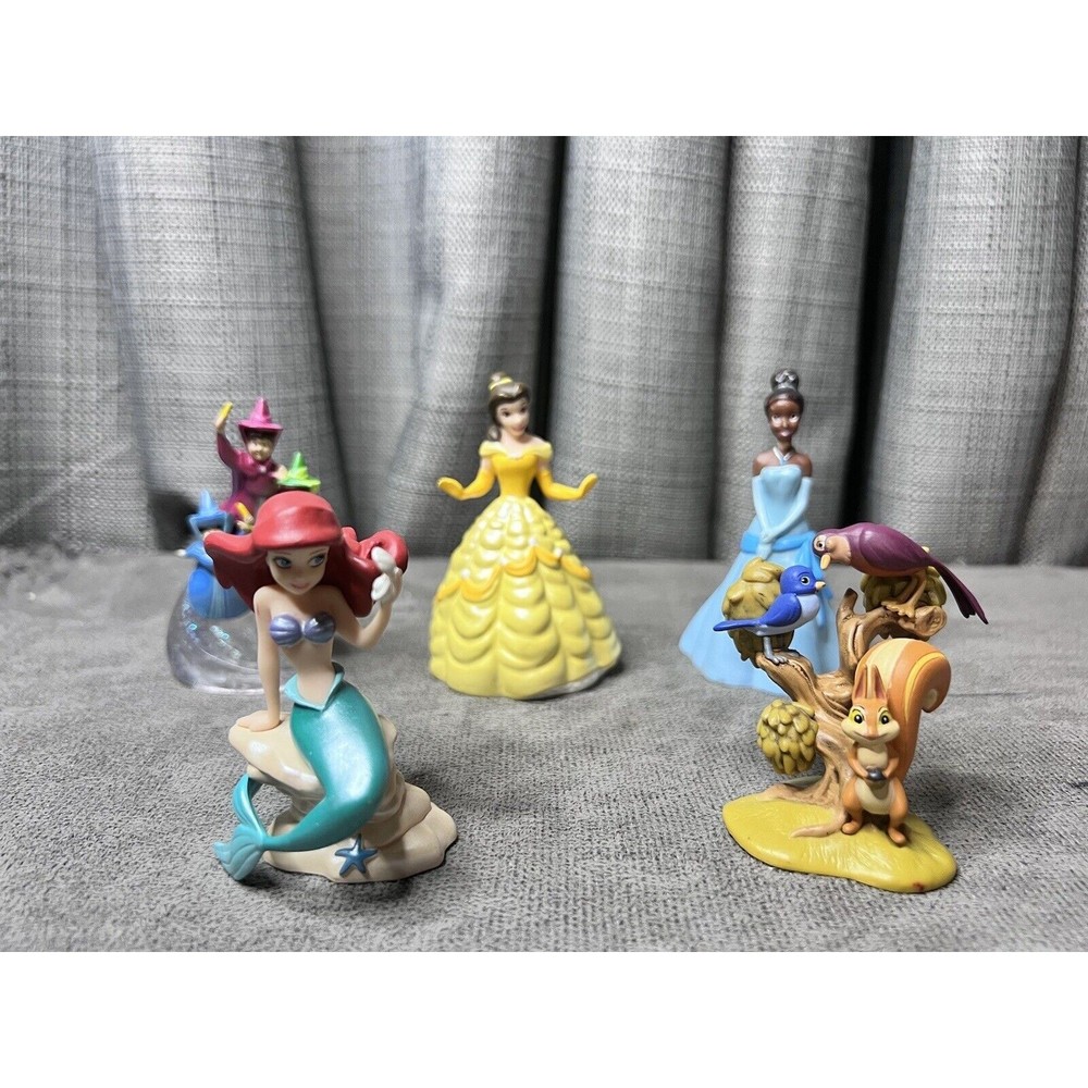 Disney Princess Belle Jasmine Ariel Tiana Lot PVC Cake Topper Figurine Figure